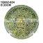 13 inch glass Platter/show plate/under plate in metallic Color Painted and plating on back
