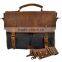 Vintage canvas messenger bag with leather trim for mens                        
                                                Quality Choice