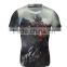 China athletic nylon polyester short sleeve shirts / dry wick softtextile running shirt