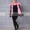 High quality camouflage jacket with baby pink real raccoon fur collar short style unisex jacket wholesale jacket