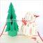 Handmade card tree snowman card 3D Pop up Greeting Birthday Gift Card with Envelope Postales Vintage Kraft Paper