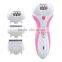 Rechargeable 4 in 1 lady' epilator set with 2 speeds for choice/foot callus remover