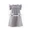 Latest design wholesale fashionable stripe dress little baby girls dress cotton baby girls dress