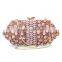 hard shell pink rhinestone clutch evening bag woman wedding purse evening crystal bag (88166A-P)