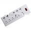 Multi Function Travel Power Adapter Socket White US Plug 6 Way Gang Socket Power Strip 6-Port USB Charger with switch