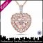Floating charm 925 silver champagne stone pendant