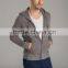 Plain dye wash zipper up grey hoodies for man