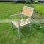 Aluminum frame teakwood colour plastic wood garden chair