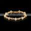 Fashion CZ stone charm bracelet engagement jewelry in yellow gold plated