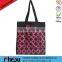 Custom checp black printed canvas tote shopping bag(CAS15-040)