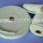 Bio-soluble fiber insulating textiles reinforced with fiber glass and stainless steel