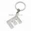 Custom E word shaped with diamond keychain, keyring