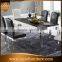 Modern royal marble stainless steel dining table design for banquet hall