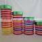 Colorful glass food jar with metal lid cealr glass jar with metal lid