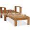 Adjustable teak wood beach lounge chair garden wooden sun lounger