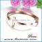 <<< Have In stock!!! High Quality Titanium Steel Opened Cross Rose Gold Cross Bracelet Bangle