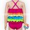 2017 Hot Sell Fashion Beach Wear Bikini Set Multicolor Ruffles Girls Swimwear Kids