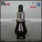 7ml Cosmetic Serum Dark Black Glass Dropper Bottle With Special Design