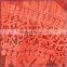 Orange water soluble lace embroidery fabric,fashion embroidered tulle lace