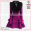 2015 Winter Women's Coat Fancy Bodysuit Big Fur Collar Shift Flare Skirt Unique Women Winter Coats