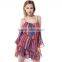 zm50234b europe new product lady cloth printed chiffon dress women