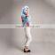 Myfur Ladies Pale Blue Fox Fur Coat With a Flower Genuine Fox Fur Outwear Jacket