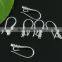 5 Pairs Silver Plated Ear Wire Hooks 24x13mm Nickel FREE