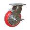 heavy duty polyurethane fixed caster wheels,125mm PU rigid caster,5 inch trolley wheels