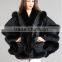 Cashmere Princess Cape / Shawl with Double Layer Fox Fur Trim