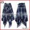 2015 top selling plaid checked winter acrylic cashmere poncho