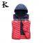 Lady's Cotton Vest contrast color removed hoodied down vest jackets