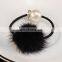 Wholesale fashion genuine mink fur ball hiar elastic for girl women