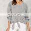 Elastic Ribbed Cuff Knot Right Now Tie Sweatshirt