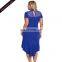 Wholesale New Mesh Insert Ruffled Hi-low Hem Plus Size Dress