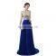 High Quality A Line Sleeveless Floor Length Ruffle Sweetheart Chiffon Sequins Beaded Zipper Backless Women Prom Dress