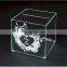 Square High Clear Acrylic Donation Box With Lock / Acrylic Suggestion Box