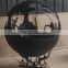 Black Metal Firebowl Sphere Ball Shape Steel Sphere Fire Pit