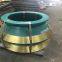 Bowl liner High Manganese Casting Metso HP200 Cone Crusher Wear Spare Parts