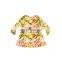 2019 Hot Sale Beauty Floral Printed Baby Girls Dress Design Long Ruffle Sleeve Baby Boutique Dress Fashional Party Or Daily