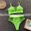 Swimwear Women 2019 Mermaid Swimsuit Halter Push Up Summer Neon green Fishing Net Mesh Biquini Thong Bikini maillot de bain