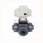 3 way 1 inch T flow UPVC plastic 3-way 12 volt dc electric 3-way water valve