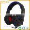 black cool heavey soft leather headset for gaming professional 7.1 sound headset