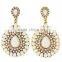 Water drop 2 gram gold beautiful designed earrings with cross cz stone bridal korea Arete dije colgado colgante para dama