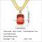Mini Jewelry Necklace With Cuban Pendant Link Chain Gemstone Necklace Hip-hop Mens Ruby Necklace