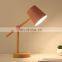 Black White Pink Color Table Lights Creative Wood Study Table Lamp for Kids