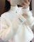 2021 autumn/winter new loose half turtleneck pullover bottom shirt Korean version of long sleeves versatile top