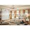 Hot sell Antique hand carved headboard luxury European style bedroom furniture classical leather bed