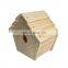 Simple and useful artificial raw dry wood bird house with paints and brush,hand-made novelty cottage bird nest wood package box