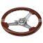 Fits Universal 350mm Steering Wheel Black Trim Classic Wood Grain Sport Black