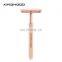 High Quality Rose Wood Long Handle Classic Double Edge Safety Razors Wooden Handle